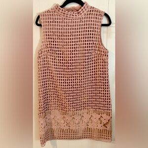 Endless Rose Women’s Pink Studded Eyelet Dress, Size L